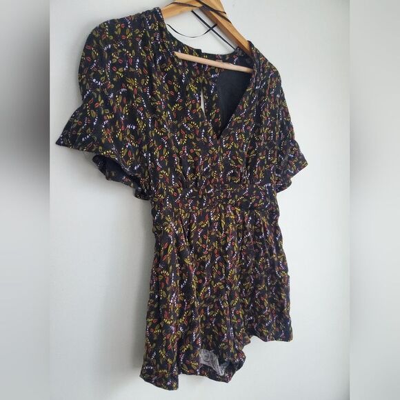 Free people meet Virginia Romper fall leaf print womens size 4 - Picture 8 of 15